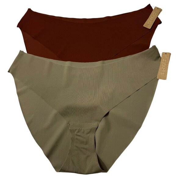SKIMS Naked Bikini Brief Lot of 2 Desert Saffron Large - Picture 1 of 12
